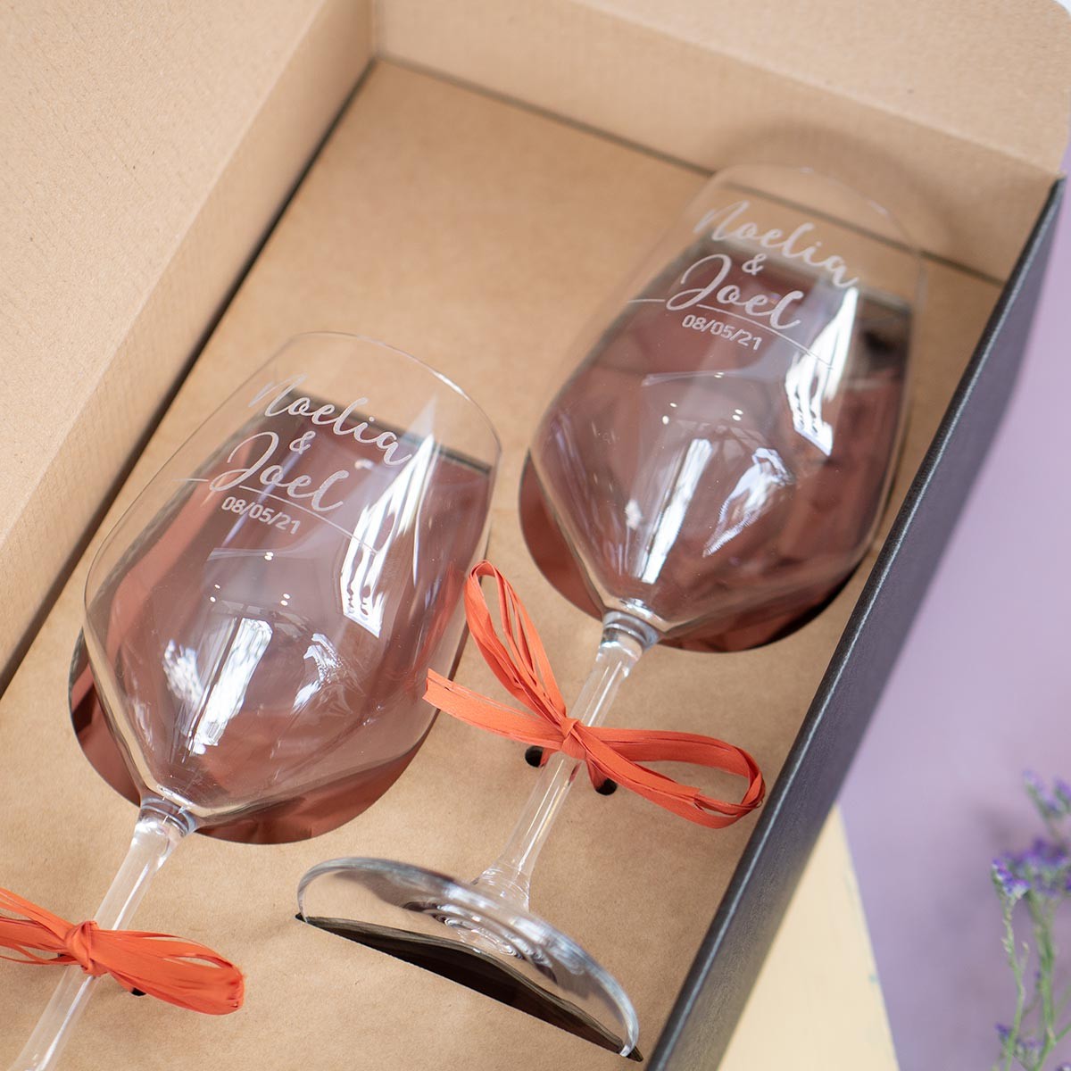 Copas de Vino personalizadas para novios - Regalo de bodas