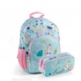 pack mochila y estuche escolar sirena